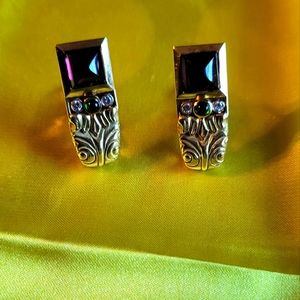 18k gold earrings by designer Paul Robilotti